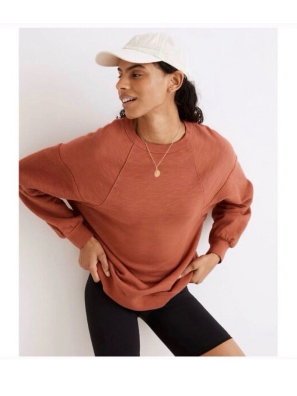 MADEWELL Burnt Orange Crewneck Sweatshirt - Picture 3 of 11